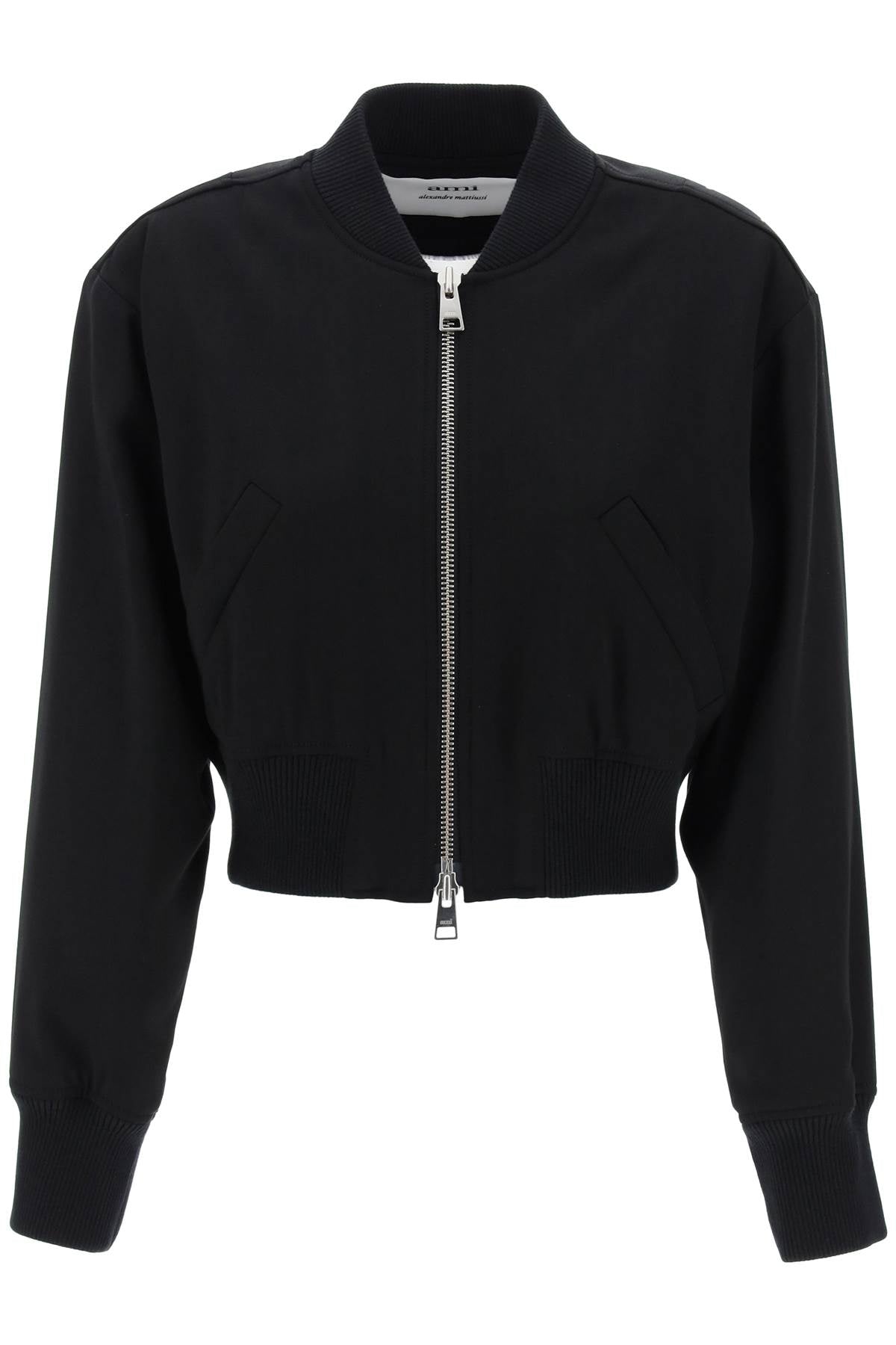 Ami paris bomber cropped in twill-0
