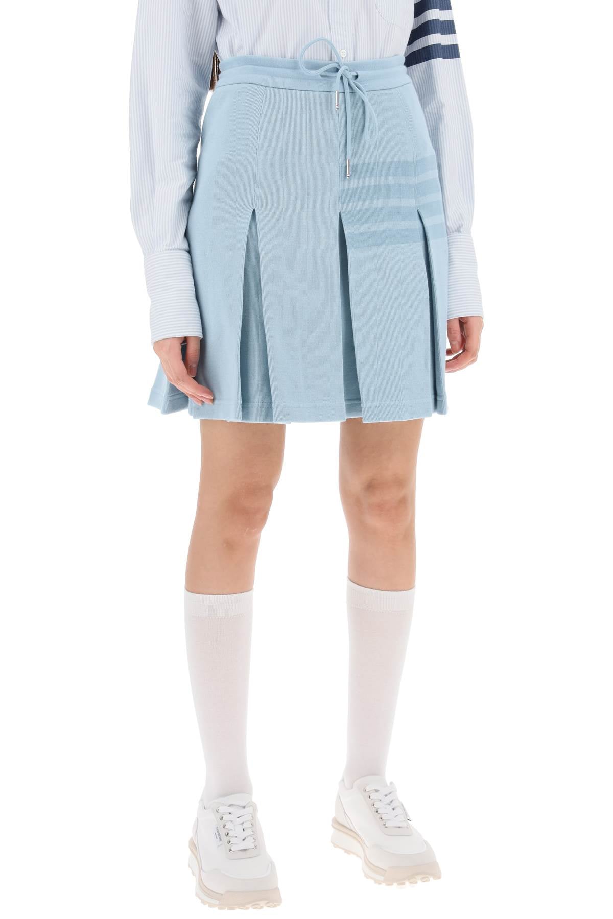 Thom browne knitted 4-bar pleated skirt-1