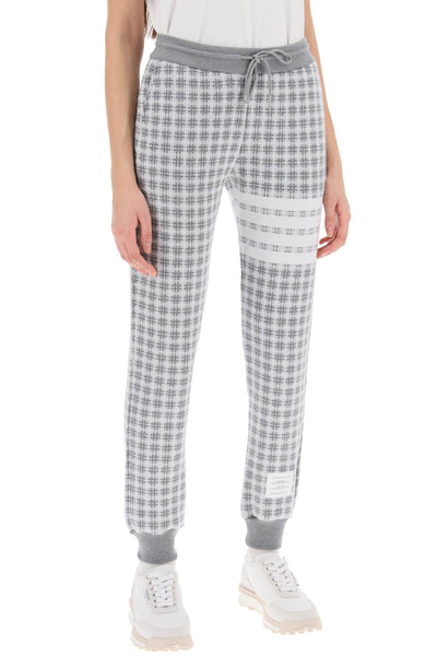 Thom browne 4-bar joggers in check knit-1
