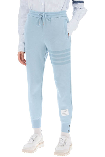 Thom browne 4-bar joggers in cotton knit-3