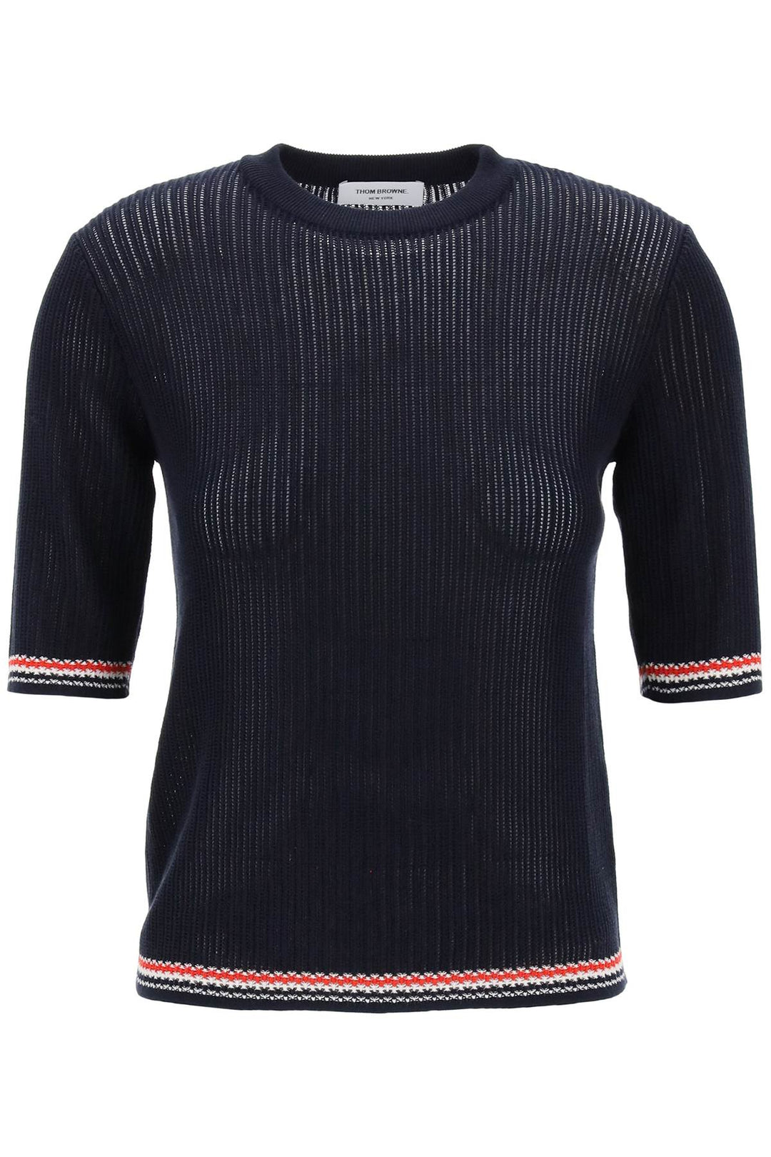 Thom browne pointelle-knit t-shirt-0