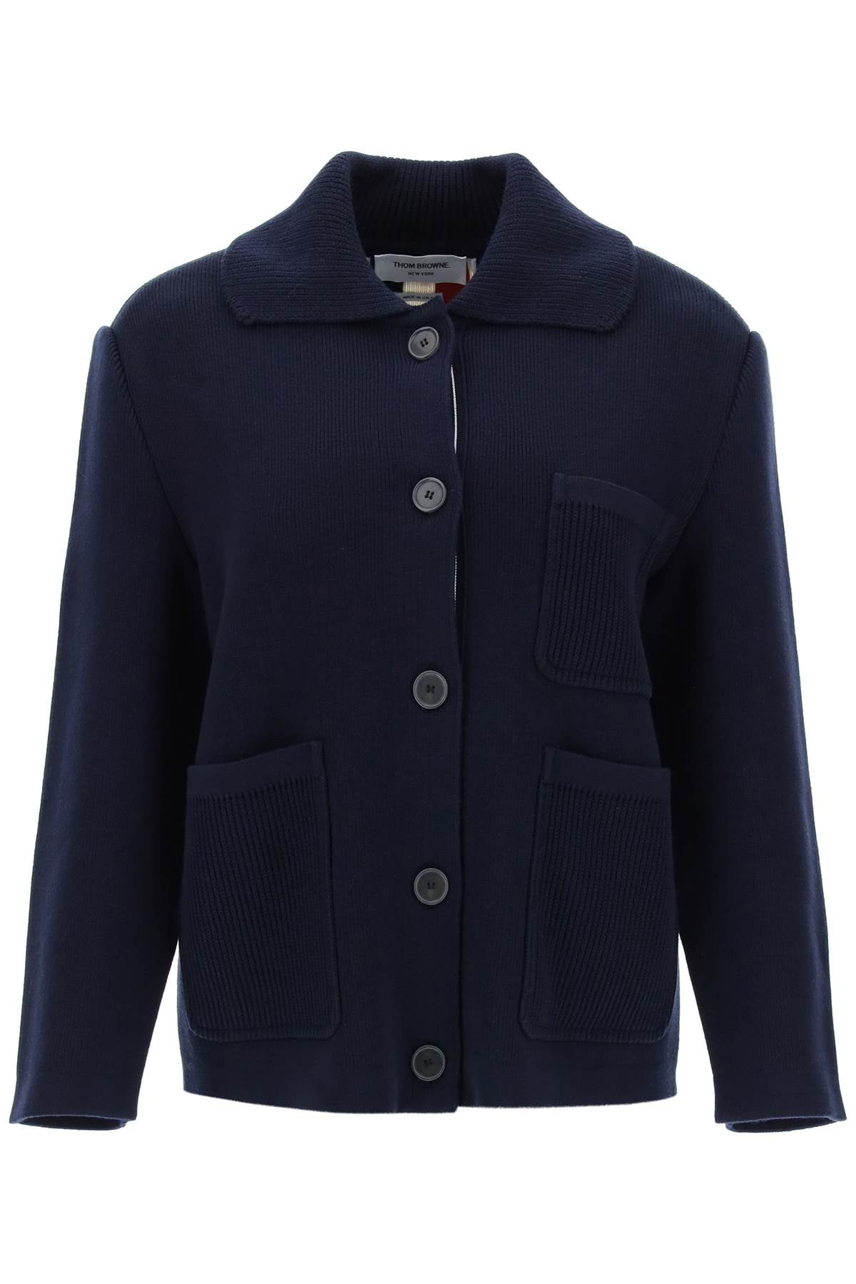 Thom browne cotton-cashmere knit jacket-0
