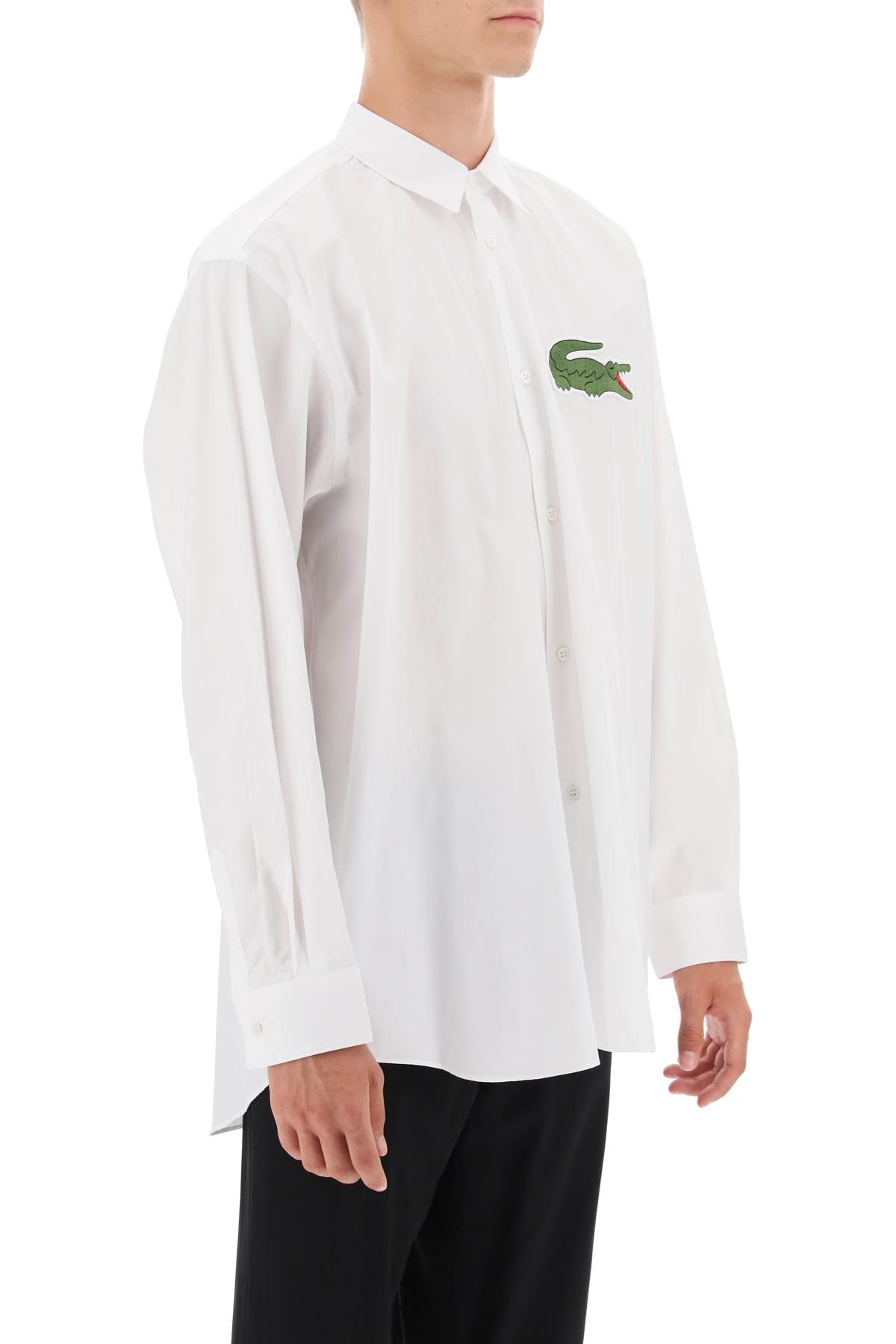 Comme des garcons shirt x lacoste oversized shirt with maxi patch-1