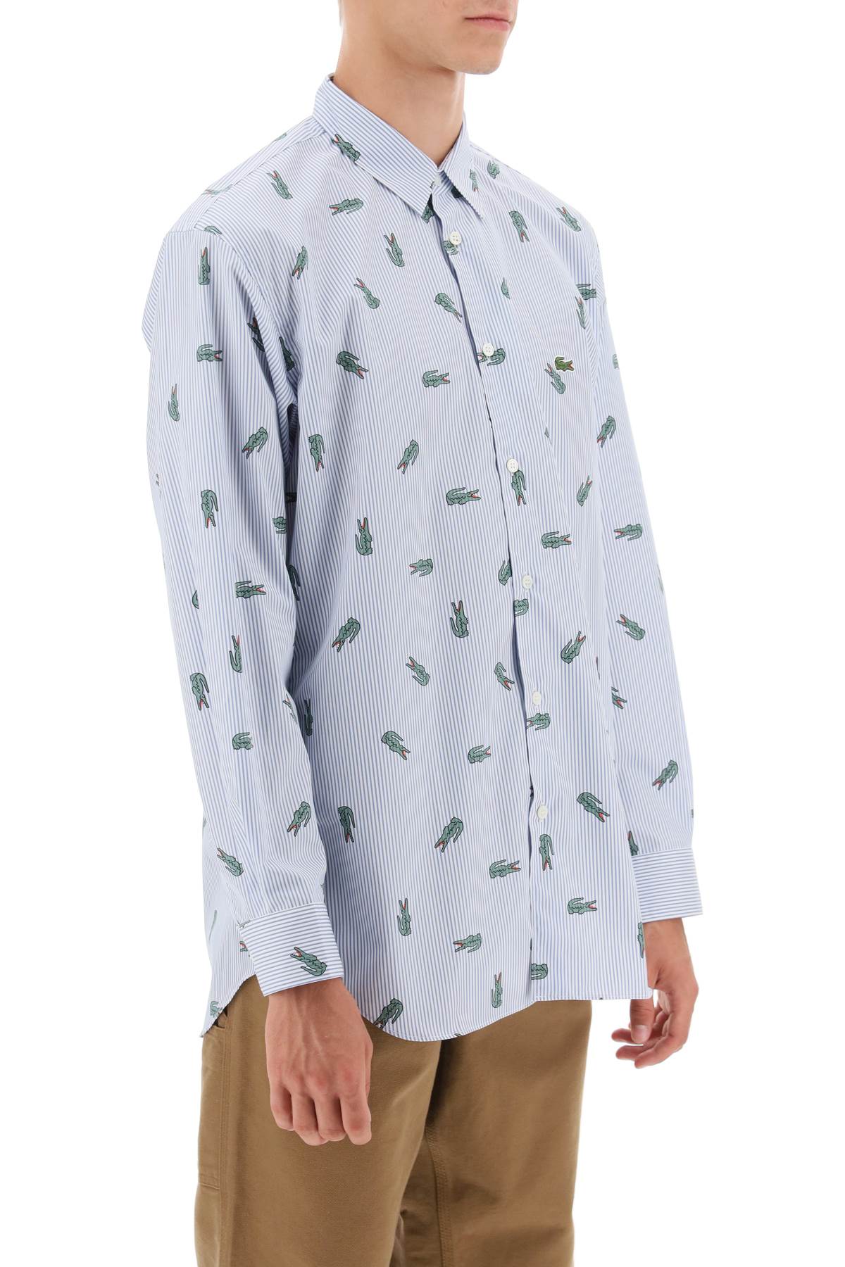Comme des garcons shirt x lacoste oxford shirt with crocodile motif-1