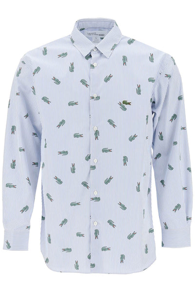 Comme des garcons shirt x lacoste oxford shirt with crocodile motif-0