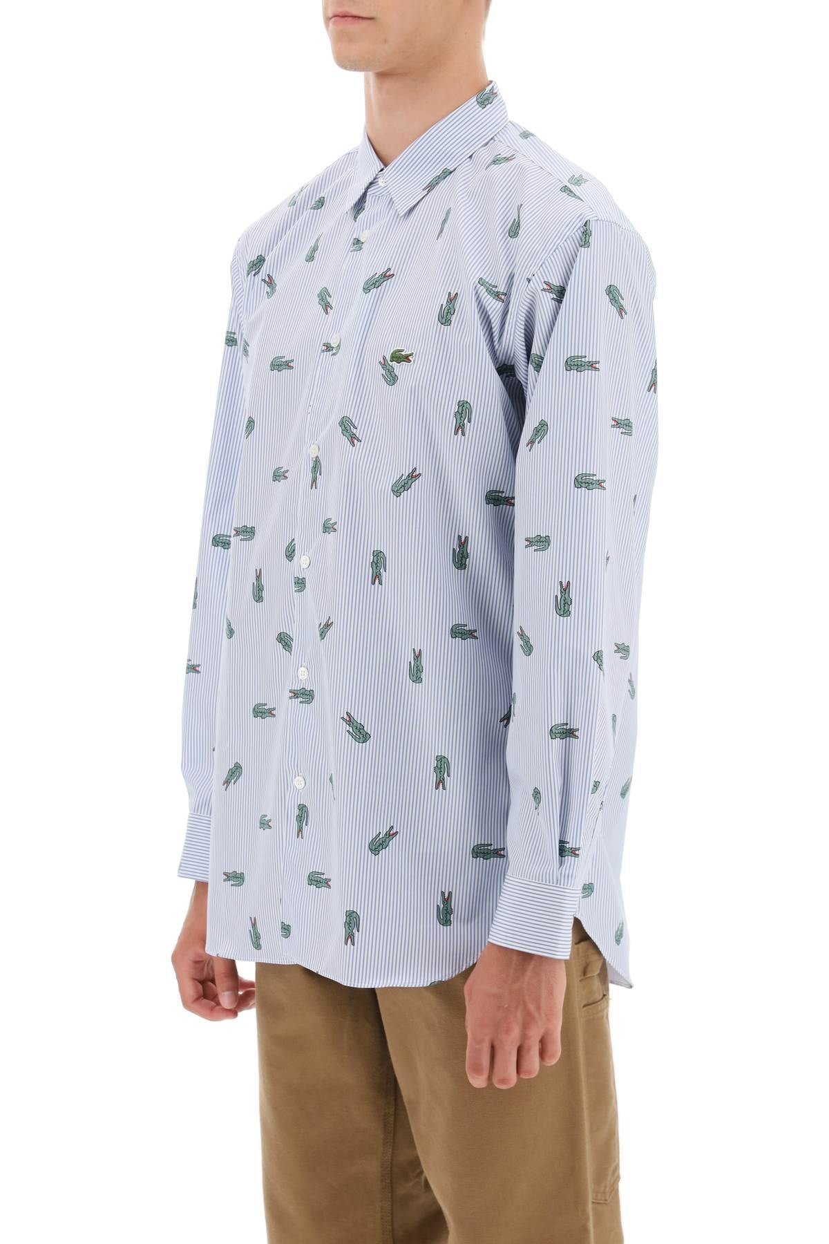 Comme des garcons shirt x lacoste oxford shirt with crocodile motif-3