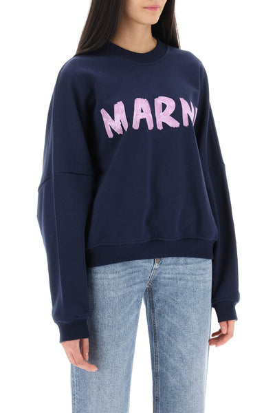 Marni logo print boxy sweatshirt-1