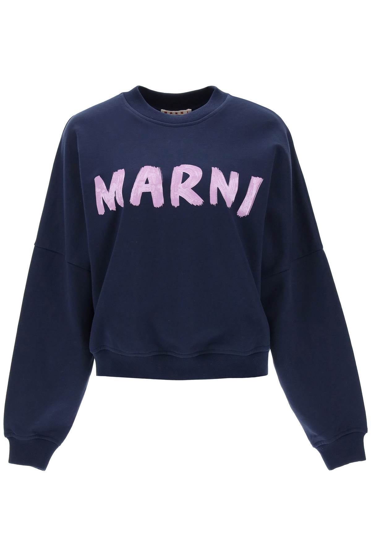 Marni logo print boxy sweatshirt-0
