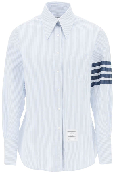 Thom browne striped oxford shirt with pointed collar-0