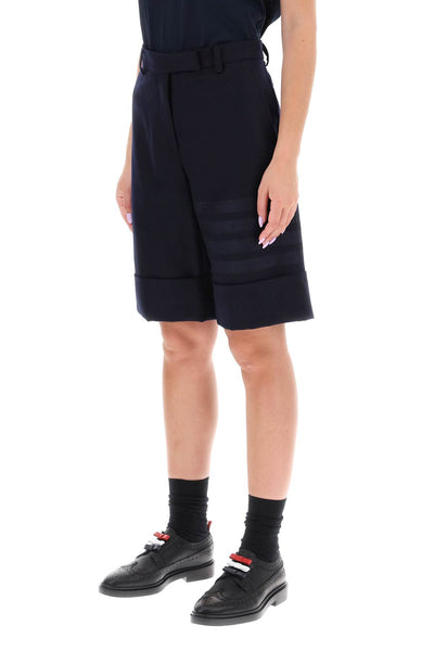 Thom browne shorts in flannel with 4-bar motif-3