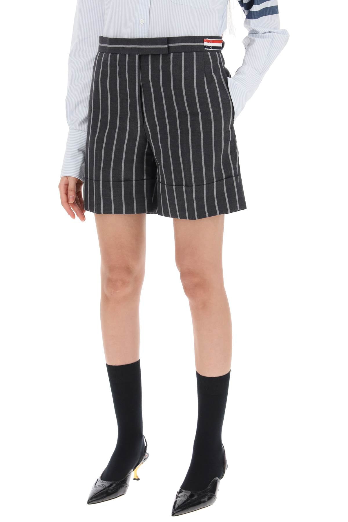 Thom browne striped tailoring shorts-3