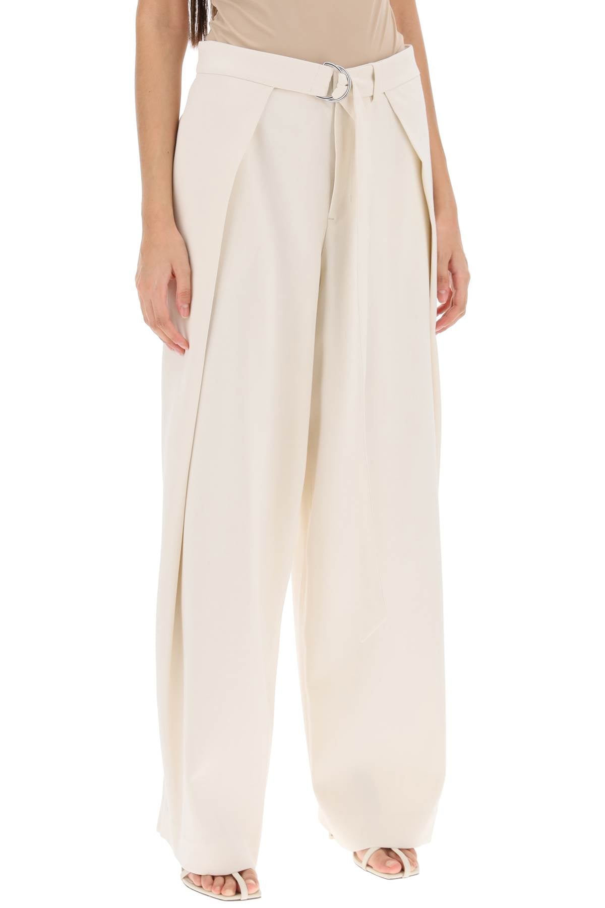 Ami paris wide fit pants with floating panels-1