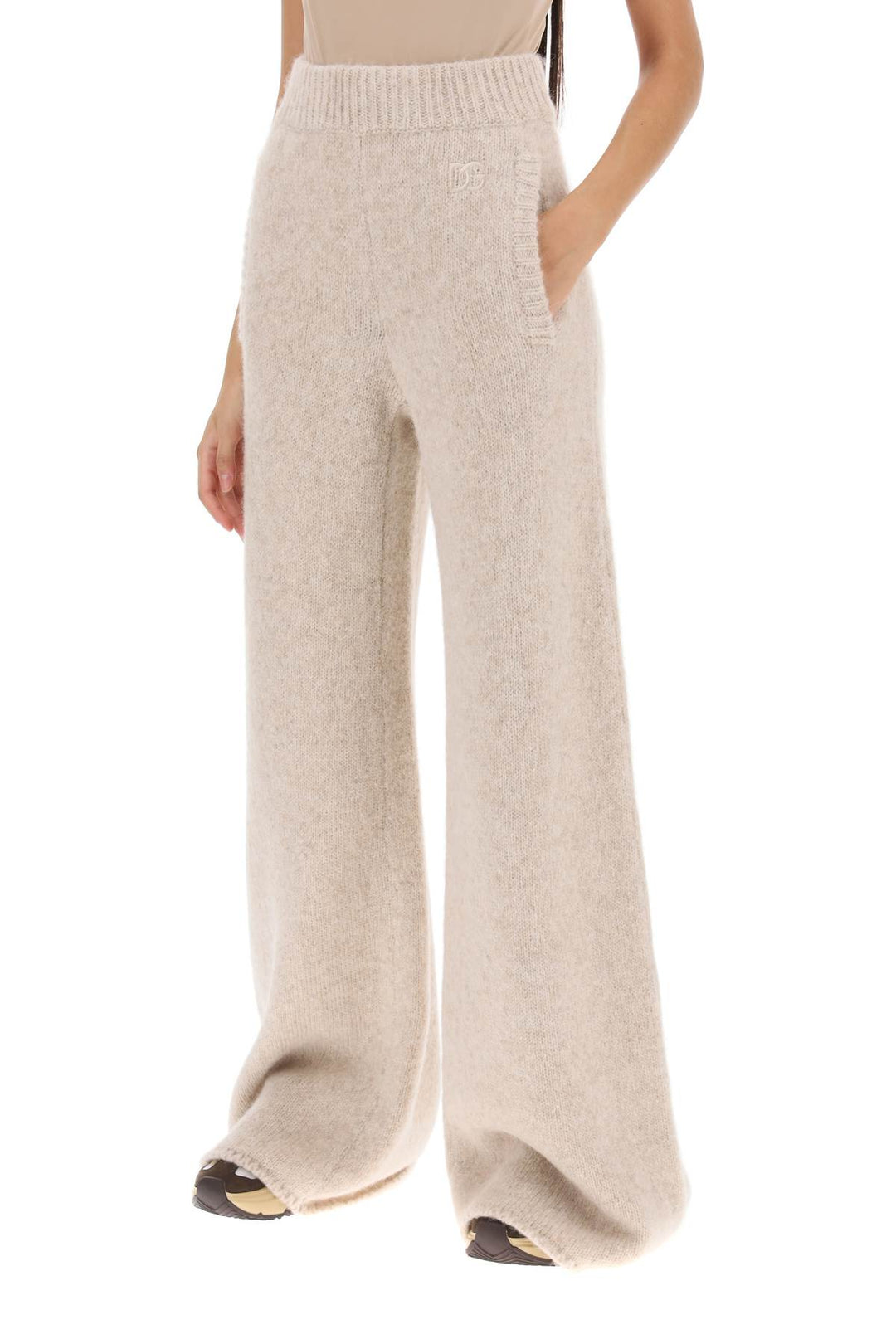 Dolce & gabbana llama knit flared pants-3