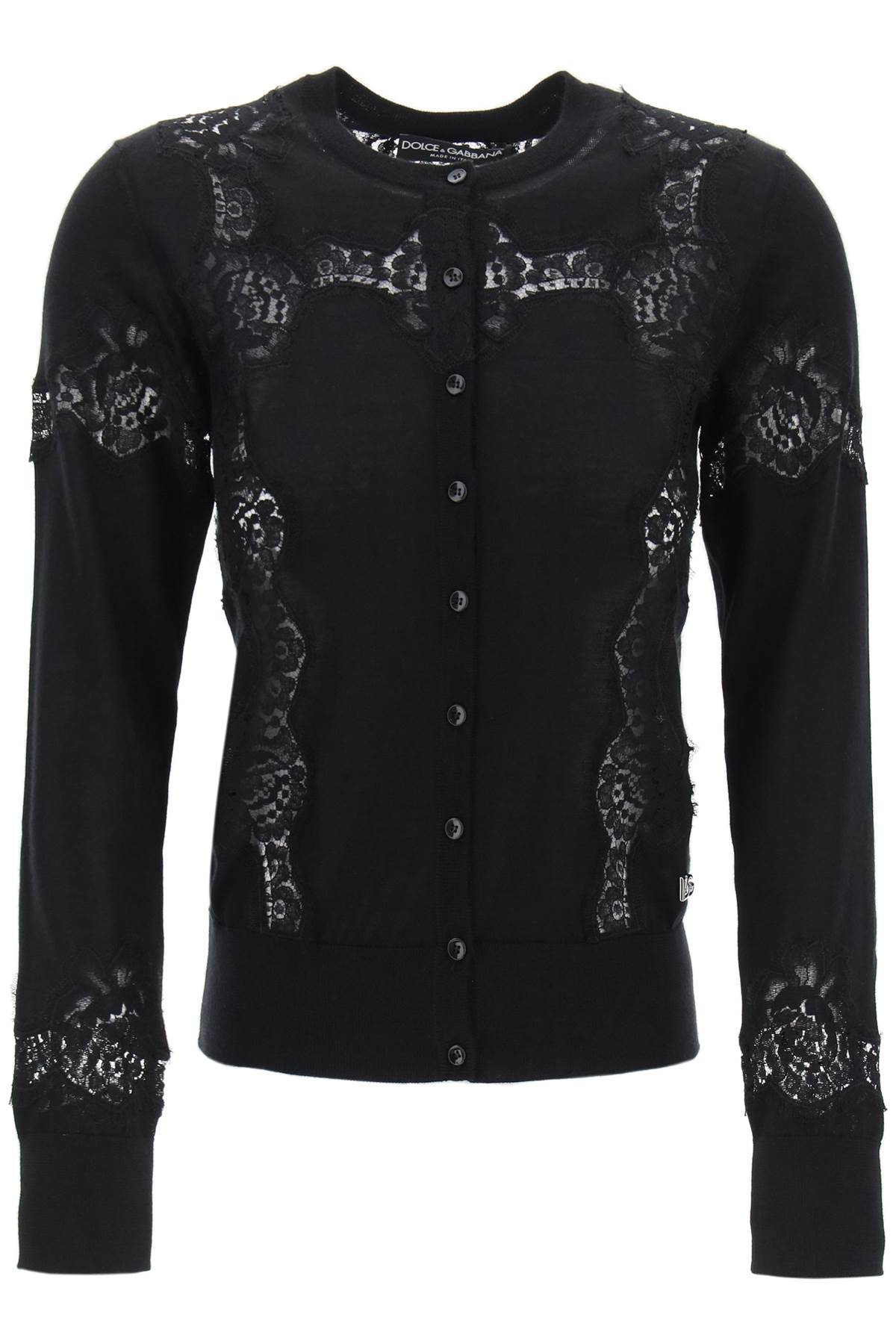 Dolce & gabbana lace-insert cardigan with eight-0