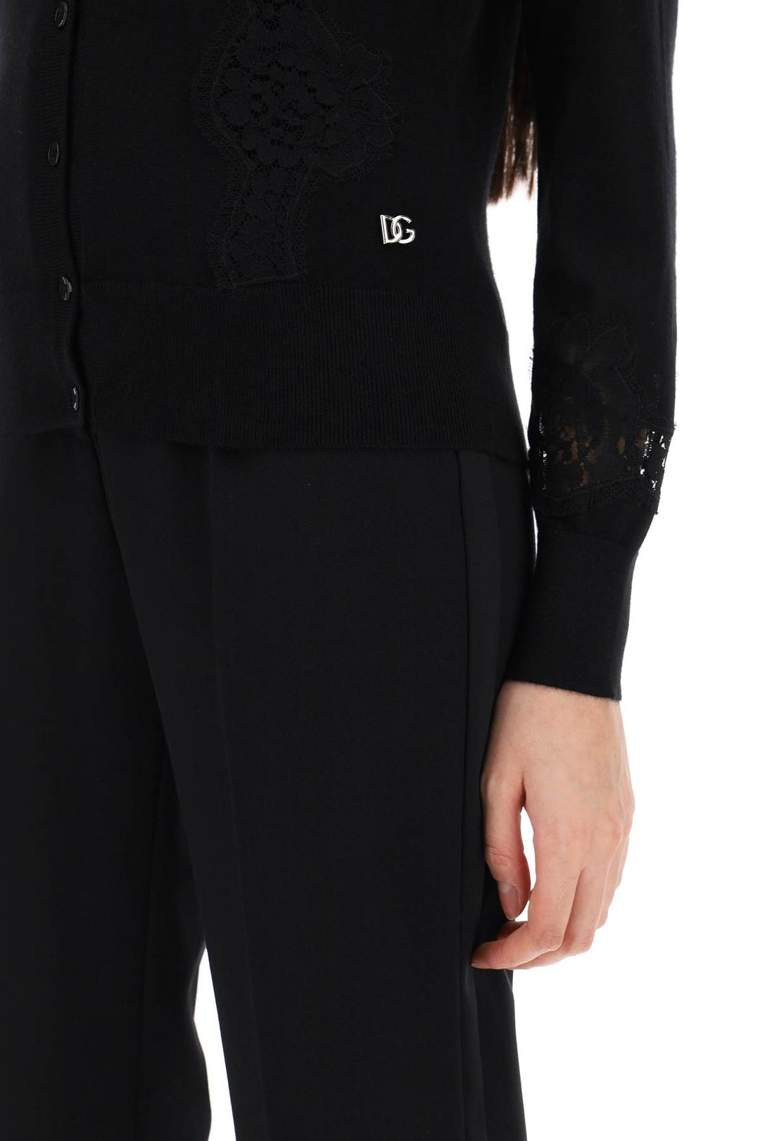 Dolce & gabbana lace-insert cardigan with eight-3