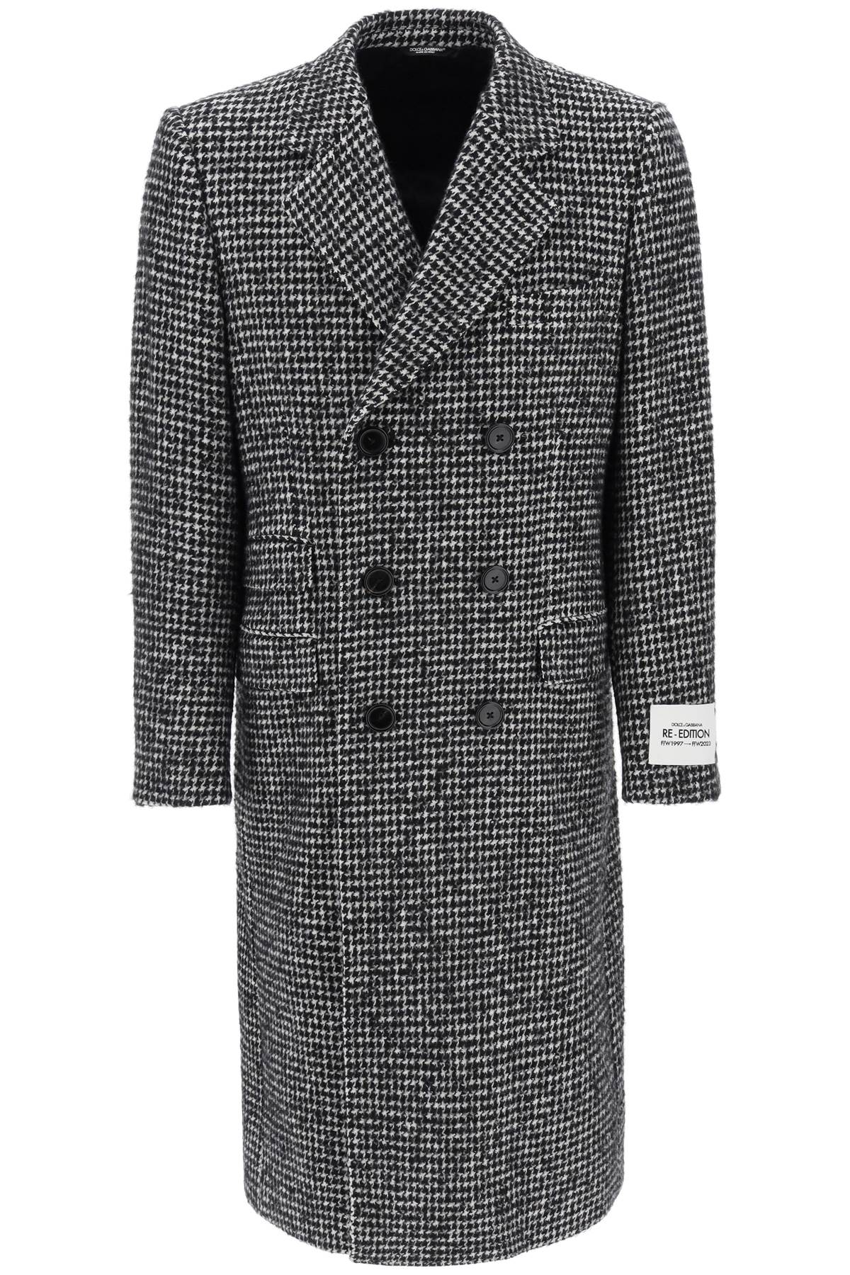 Dolce & gabbana re-edition coat in houndstooth wool-0