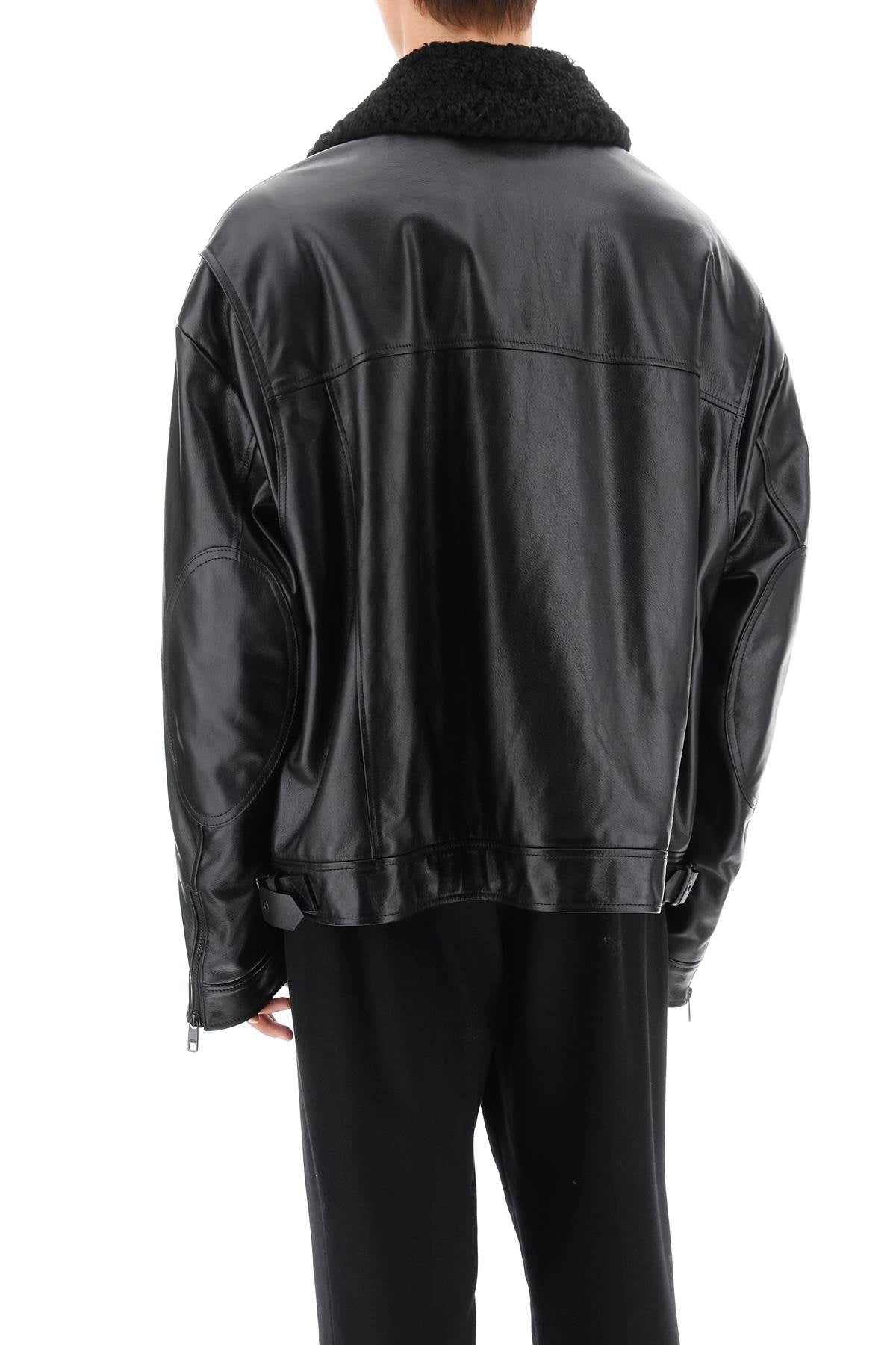 Dolce & gabbana leather-and-fur biker jacket-2