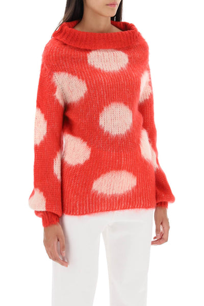 Marni jacquard-knit sweater with polka dot motif-1