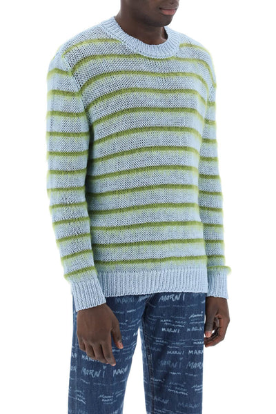 Marni sweater in striped cotton and mohair-1