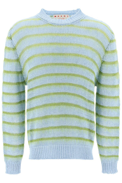 Marni sweater in striped cotton and mohair-0