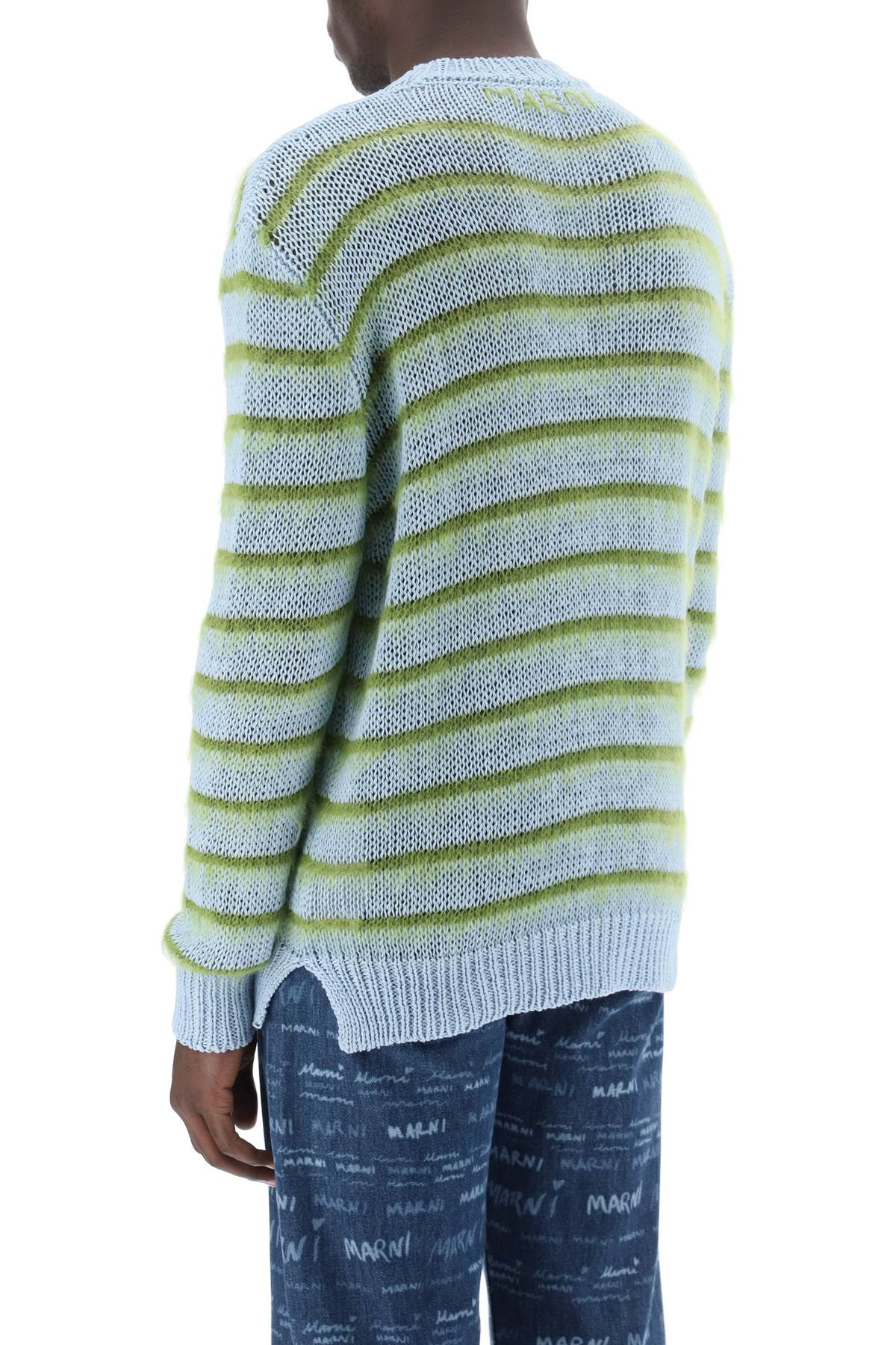 Marni sweater in striped cotton and mohair-2