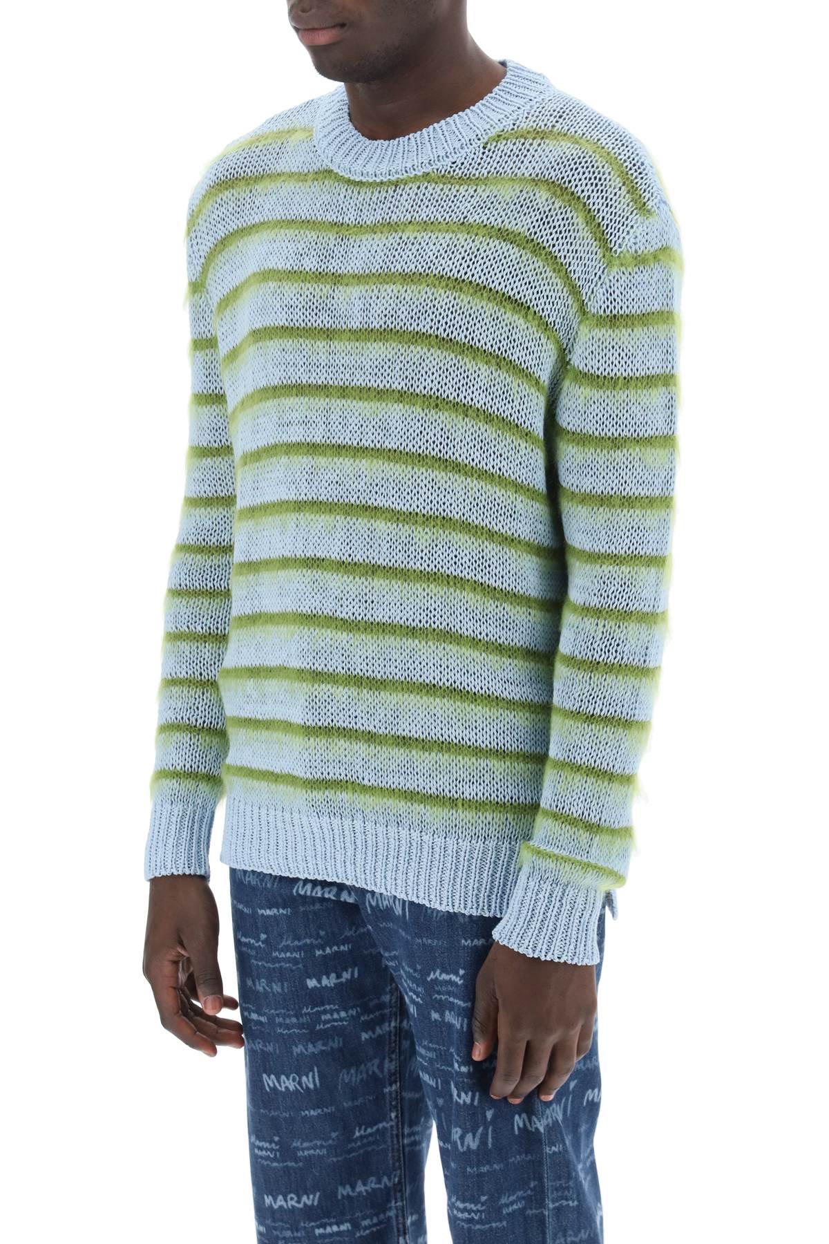 Marni sweater in striped cotton and mohair-3