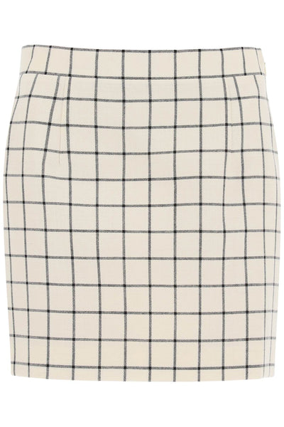 Marni check wool mini skirt-0