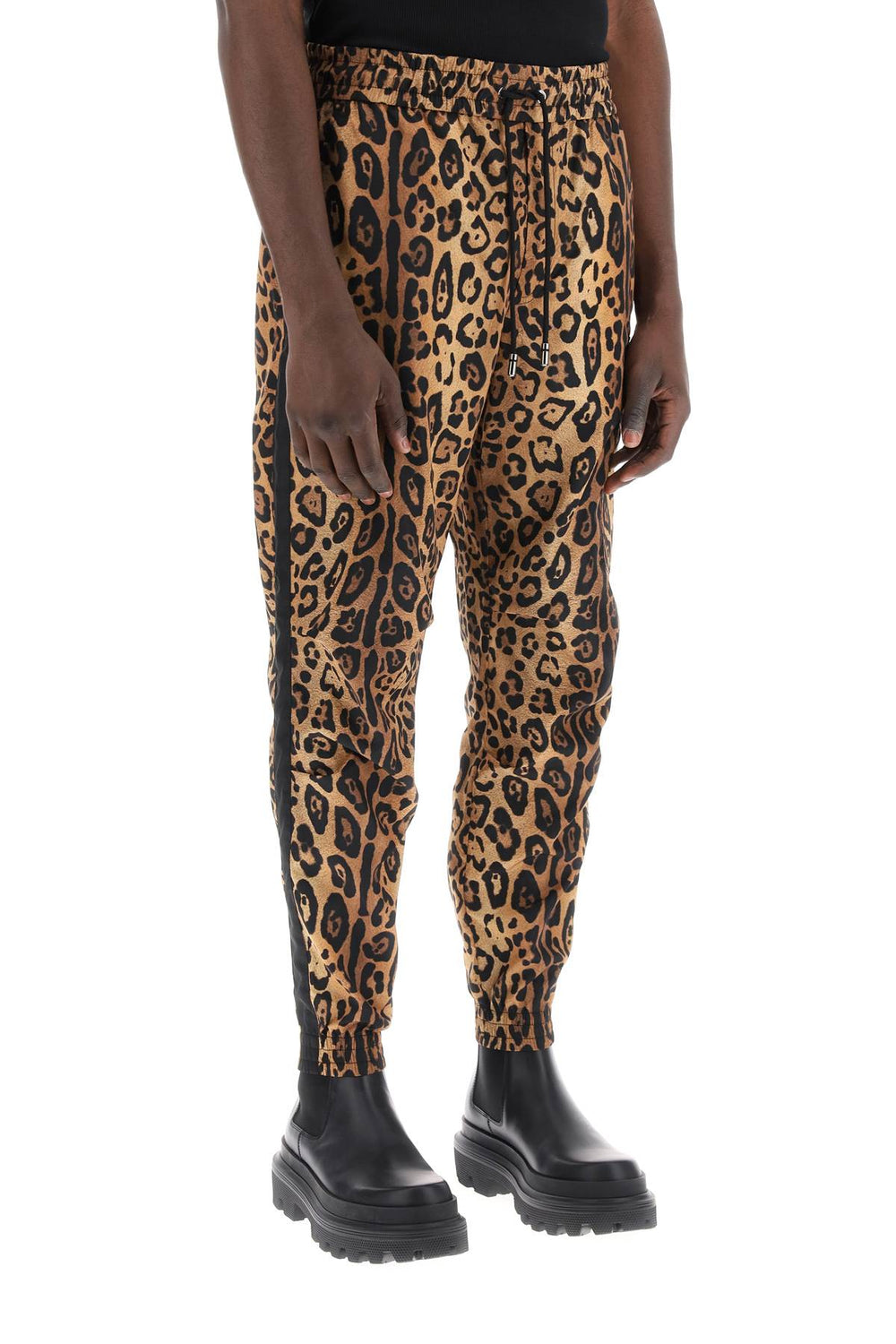 Dolce & gabbana leopard print nylon jogger pants for-1
