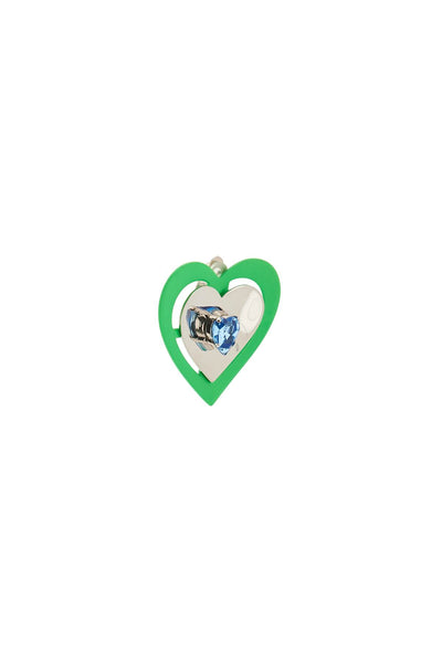 Saf safu 'green neon heart' clip-on earrings-2