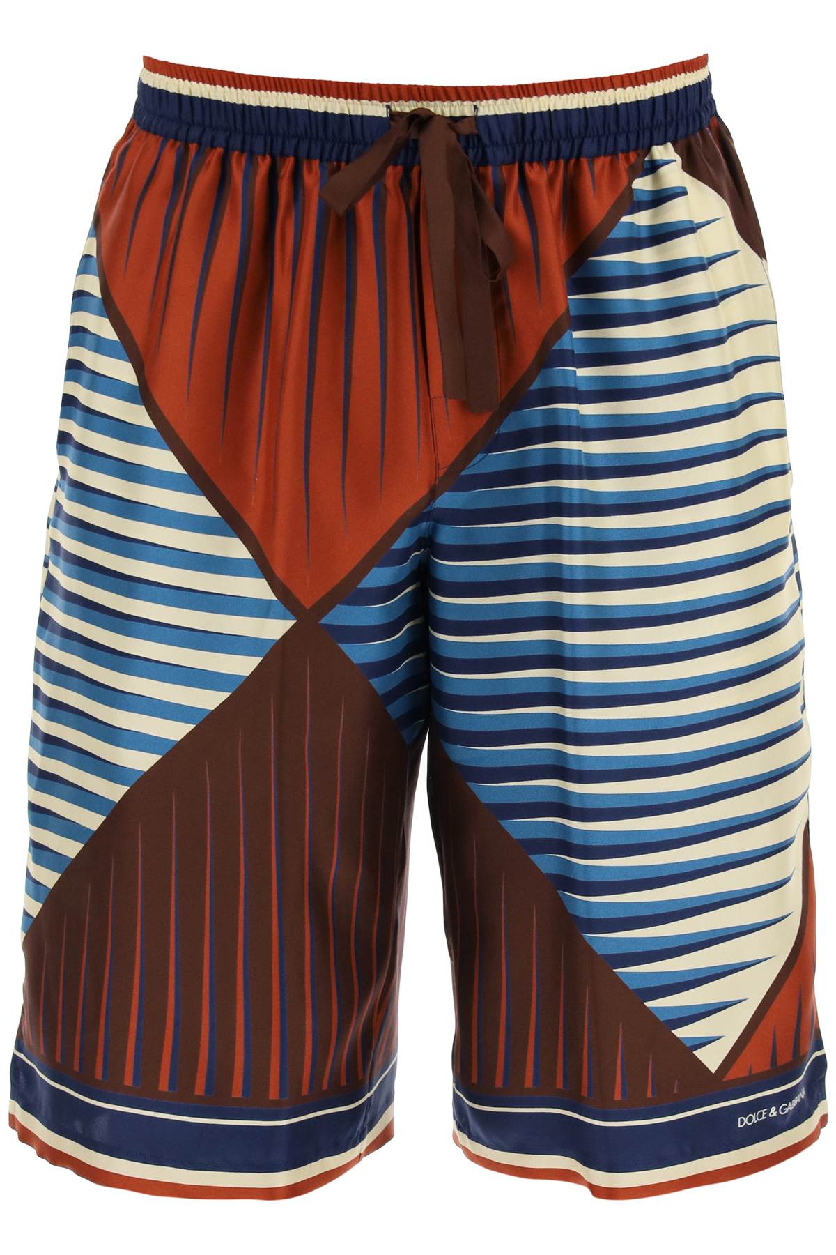 Dolce & gabbana printed silk bermuda shorts set-0