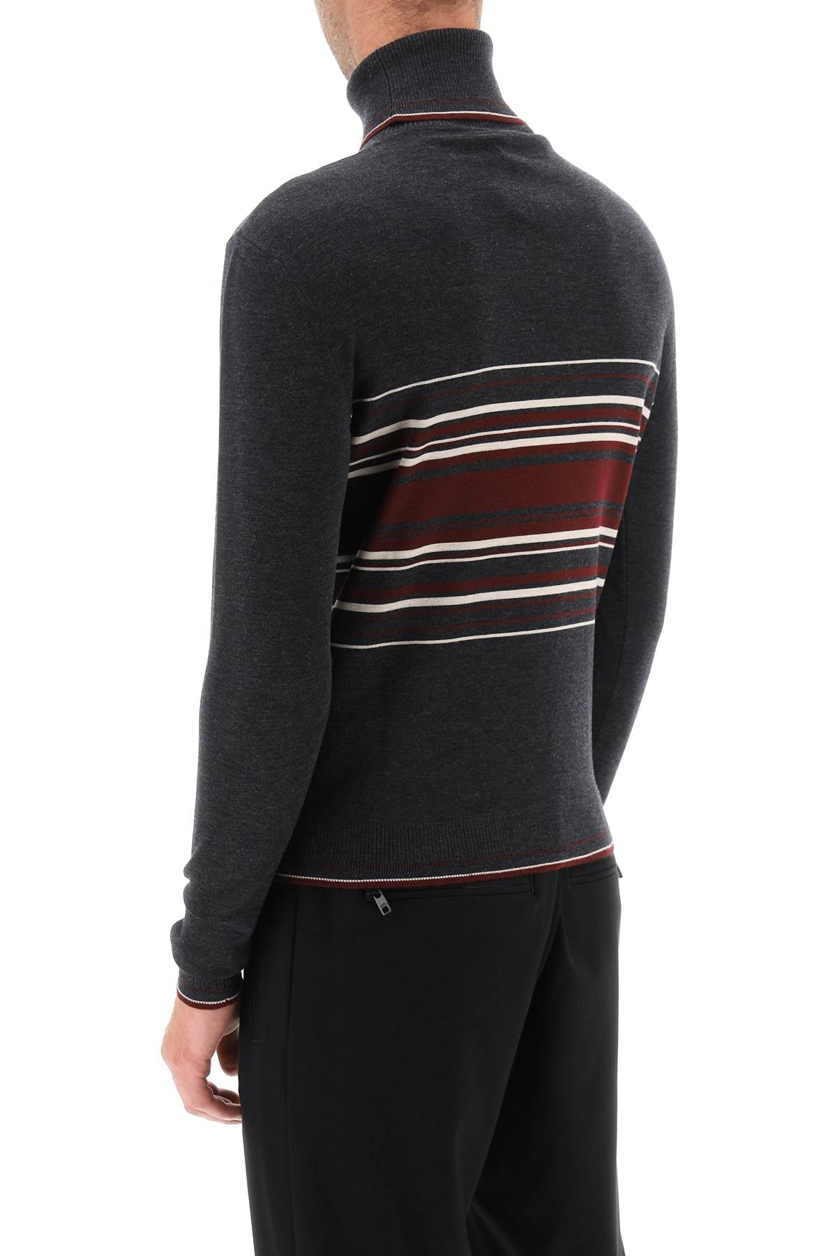 Dolce & gabbana striped wool turtleneck sweater-2