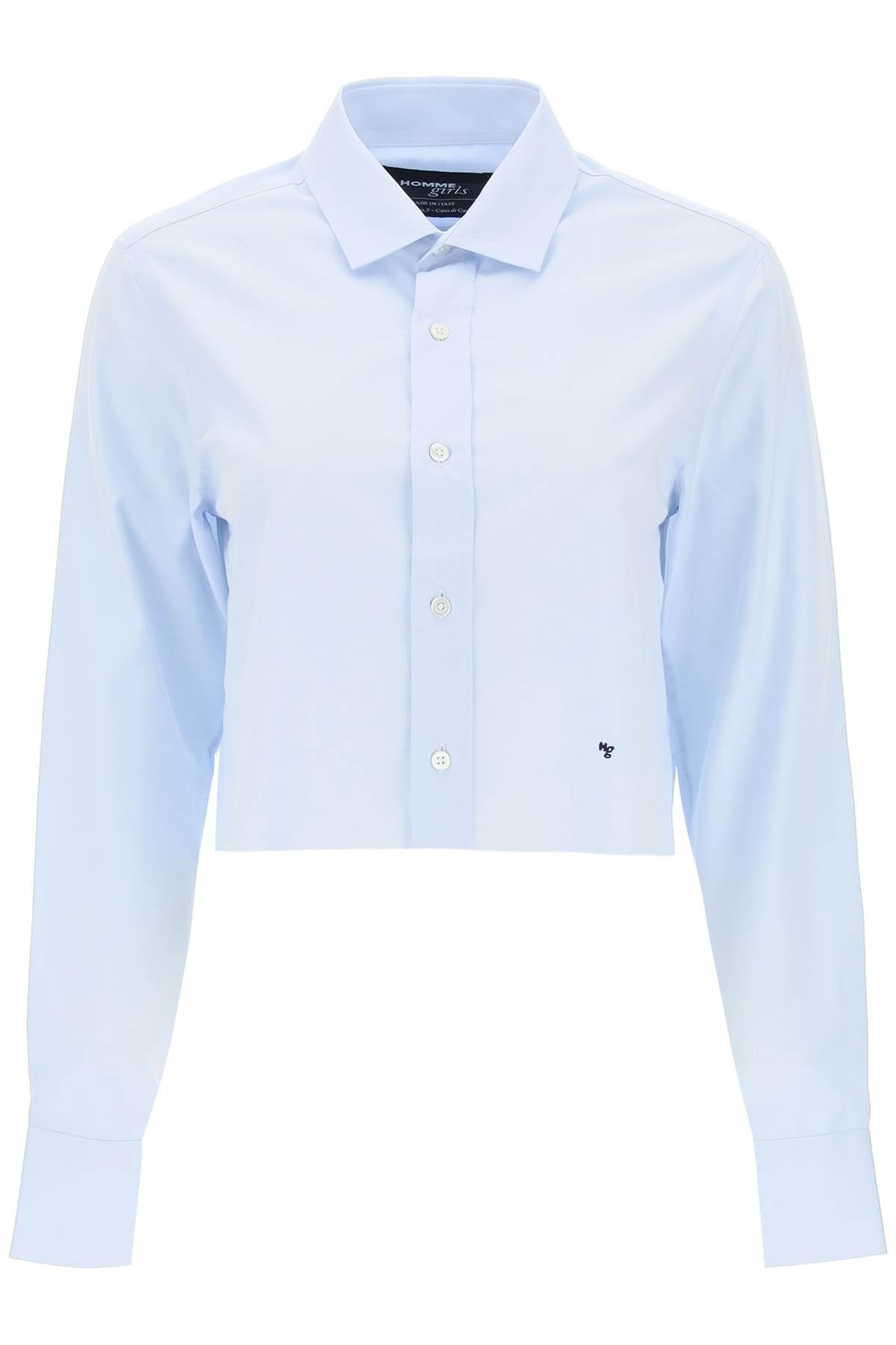 Homme girls cotton twill cropped shirt-0