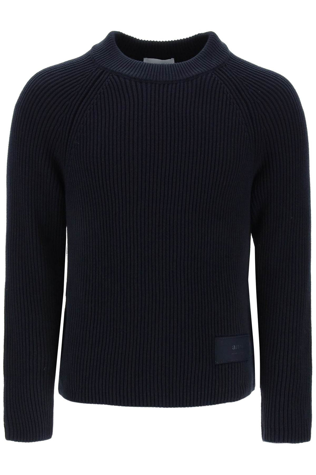 Ami paris cotton and wool crew-neck sweater-0