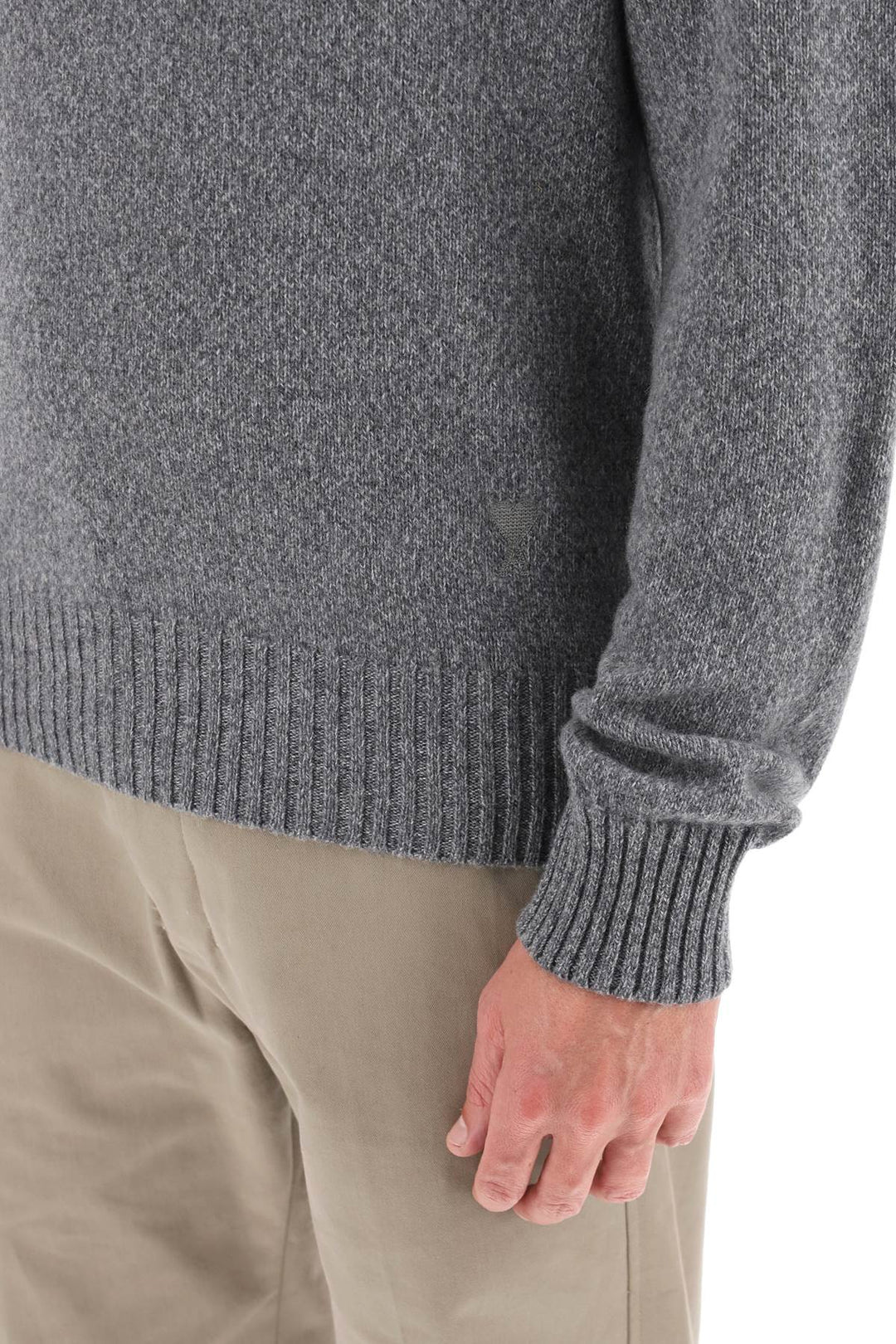 Ami paris cashmere and wool sweater-3