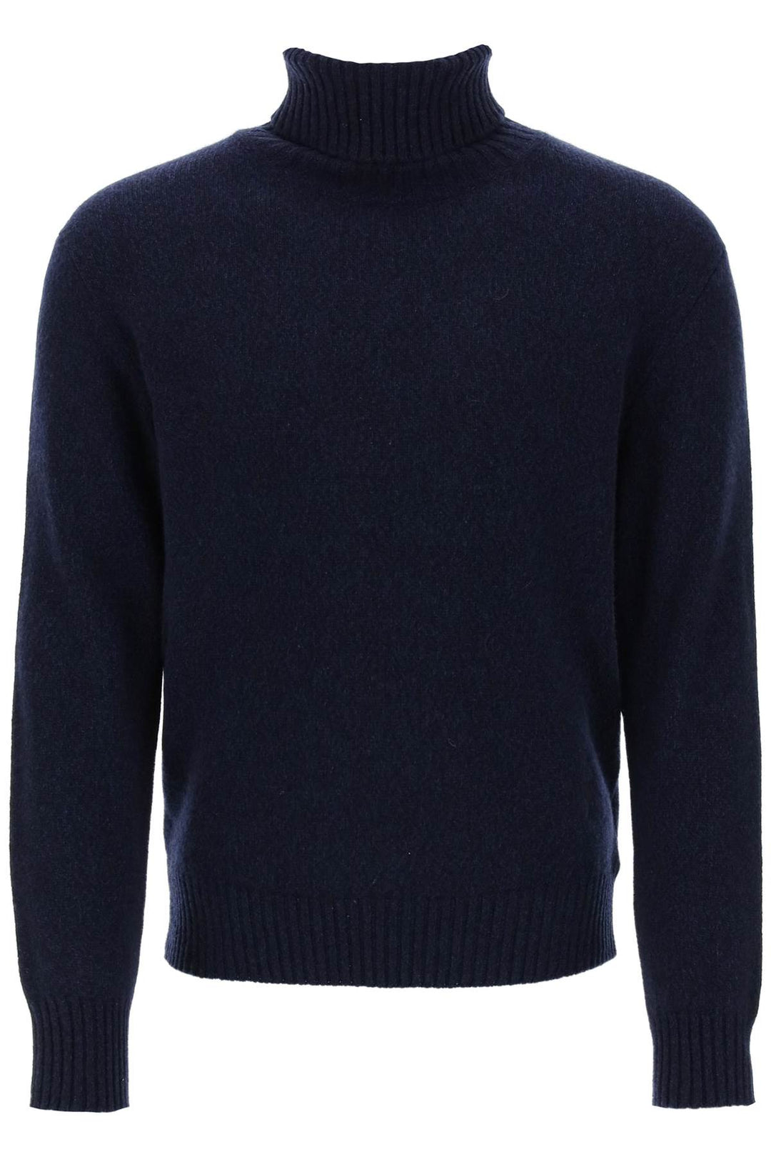 Ami paris melange-effect cashmere turtleneck sweater-0