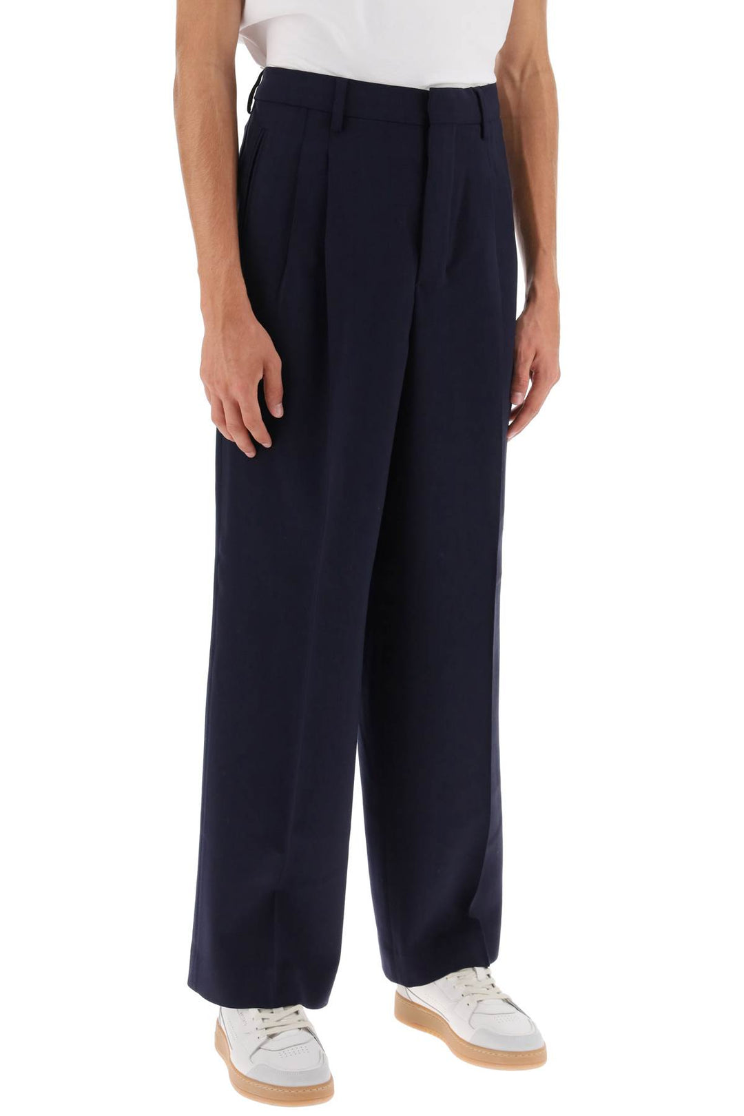 Ami paris loose fit pants with straight cut-1