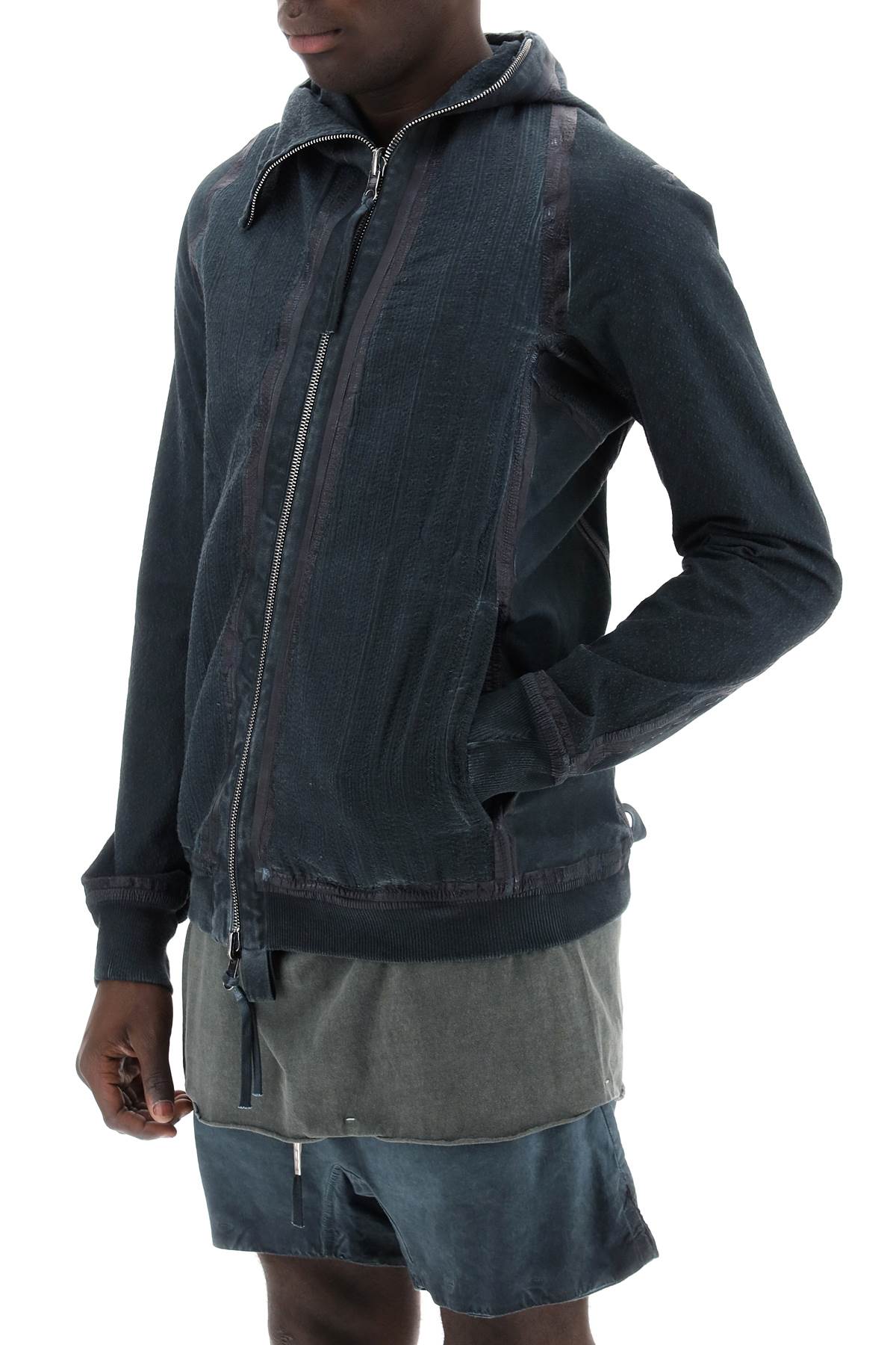 Boris bidjan saberi hybrid sweatshirt with zip and hood-3
