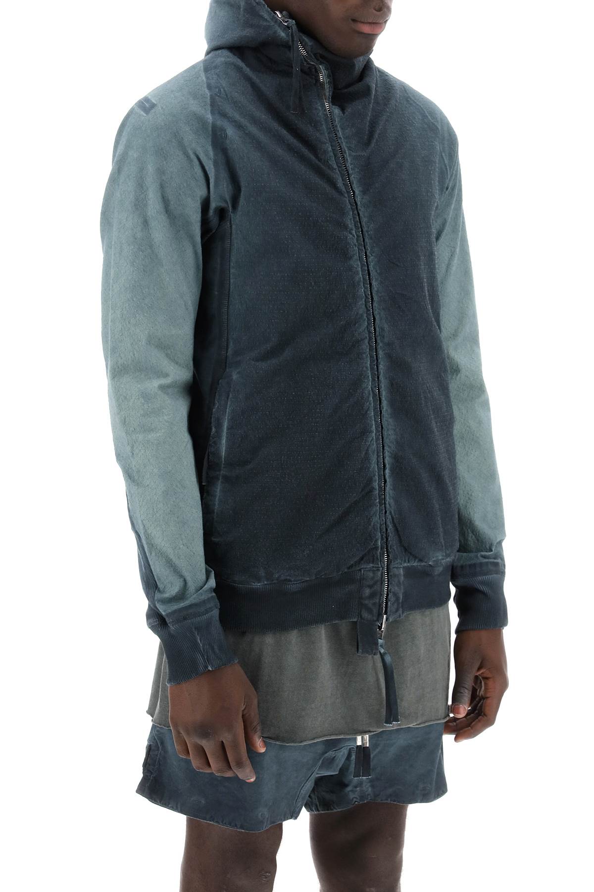 Boris bidjan saberi hybrid sweatshirt with zip and hood-1
