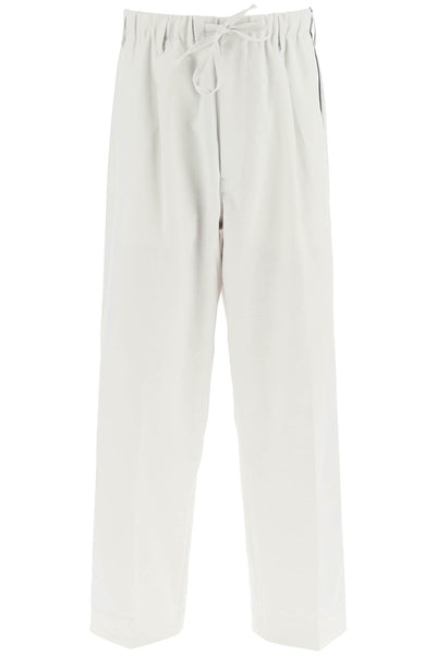 Y-3 lightweight twill pants with side stripes-0