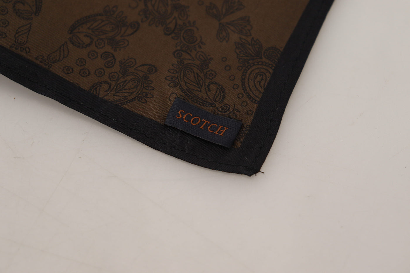 Scotch & Soda Brown Patterned Wrap Square Handkerchief Scarf