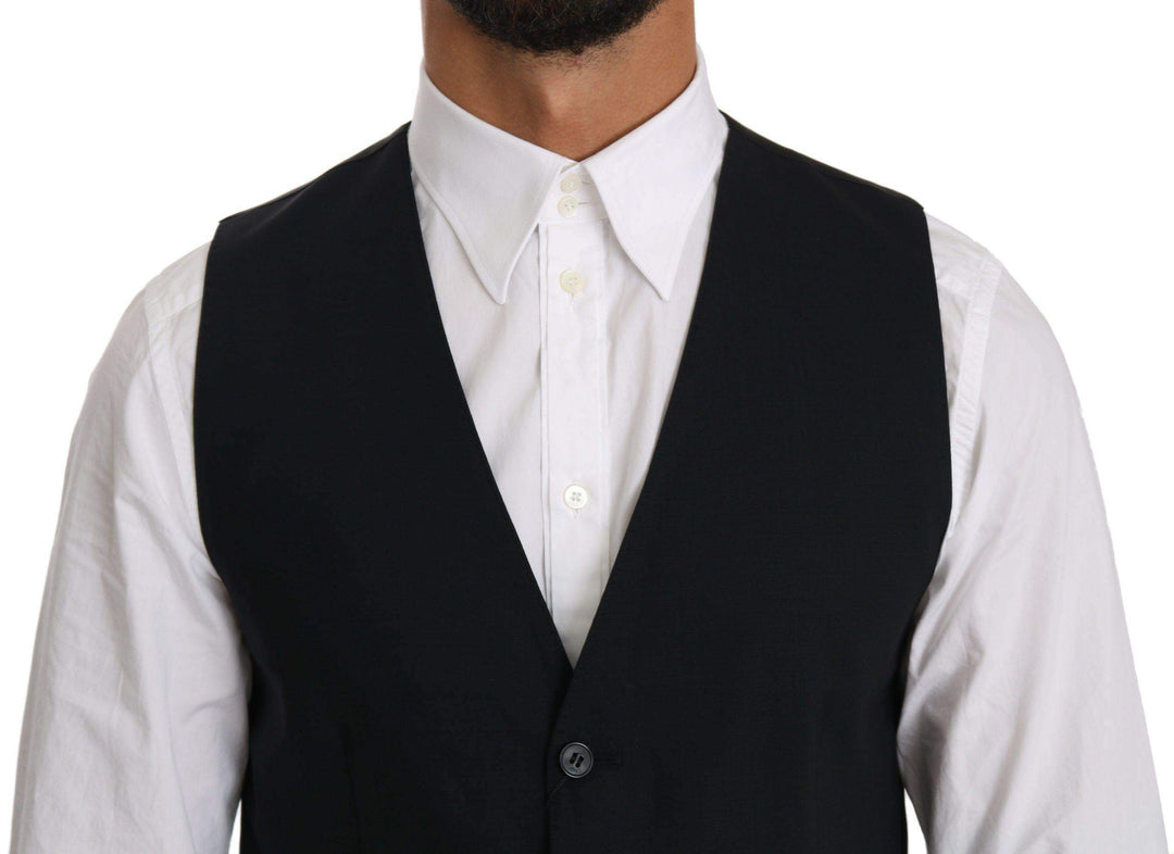 Dolce & Gabbana  Blue Wool Waistcoat Formal Gilet Vest #men, Blue, Brand_Dolce & Gabbana, Catch, Dolce & Gabbana, feed-agegroup-adult, feed-color-blue, feed-gender-male, feed-size-IT46 | S, feed-size-IT54 | XXL, Gender_Men, IT46 | S, IT54 | XXL, Kogan, Men - New Arrivals, Vests - Men - Clothing at SEYMAYKA