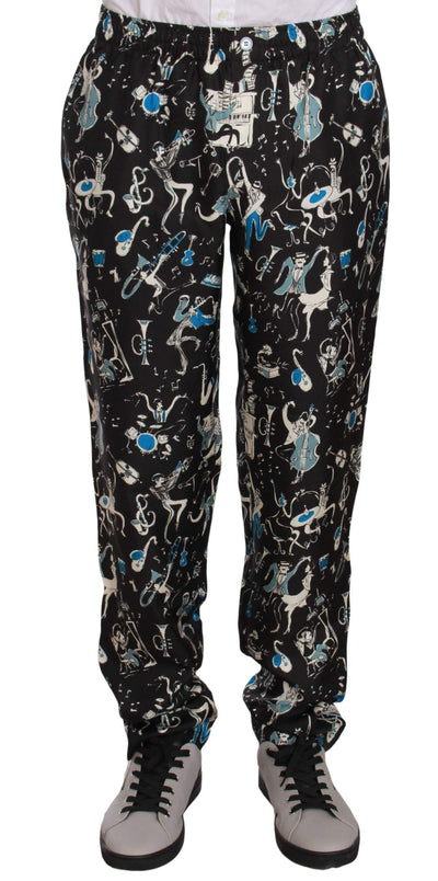 Dolce & Gabbana Black Musical Instrument Sleepwear Pants #men, Black, Brand_Dolce & Gabbana, Catch, Dolce & Gabbana, feed-agegroup-adult, feed-color-black, feed-gender-male, feed-size-IT44 | XS, feed-size-IT46 | S, Gender_Men, IT44 | XS, IT46 | S, Jeans & Pants - Men - Clothing, Kogan, Men - New Arrivals at SEYMAYKA