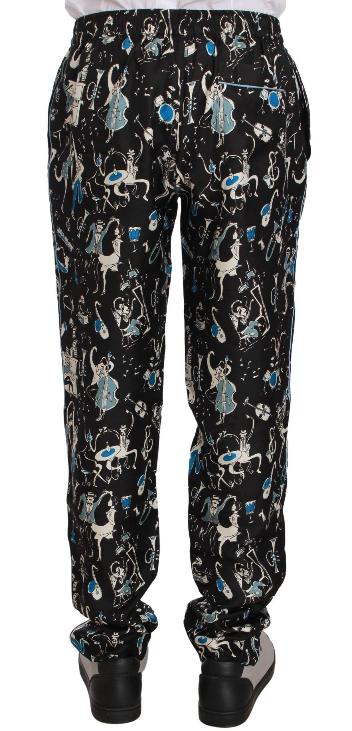 Dolce & Gabbana Black Musical Instrument Sleepwear Pants #men, Black, Brand_Dolce & Gabbana, Catch, Dolce & Gabbana, feed-agegroup-adult, feed-color-black, feed-gender-male, feed-size-IT44 | XS, feed-size-IT46 | S, Gender_Men, IT44 | XS, IT46 | S, Jeans & Pants - Men - Clothing, Kogan, Men - New Arrivals at SEYMAYKA