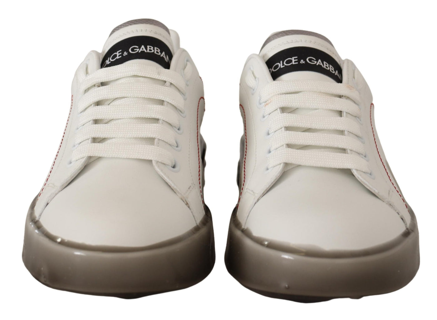 Dolce & Gabbana White Leather Shoes s Logo Portofino Sneakers