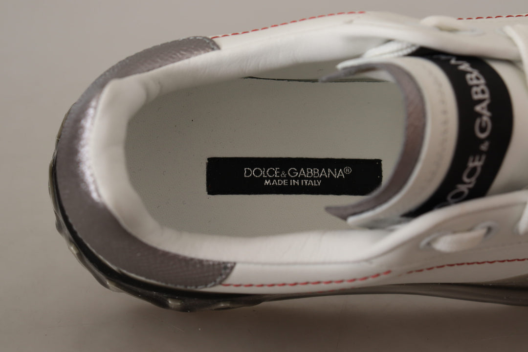 Dolce & Gabbana White Leather Shoes s Logo Portofino Sneakers