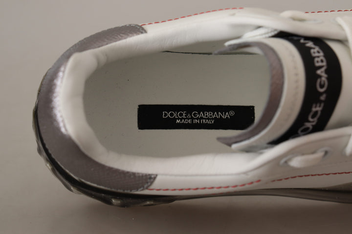 Dolce & Gabbana White Leather Shoes s Logo Portofino Sneakers