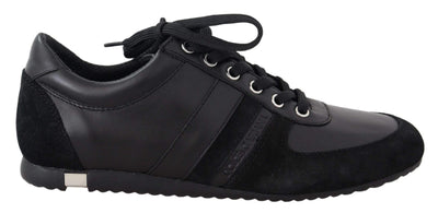 Dolce & Gabbana Black Logo Leather Casual Sneakers Shoes #men, Black, Dolce & Gabbana, EU39/US6, EU40/US7, EU43/US10, EU44.5/US11.5, EU44/US11, EU45/US12, EU46 /US13, feed-agegroup-adult, feed-color-Black, feed-gender-male, Shoes - New Arrivals, Sneakers - Men - Shoes at SEYMAYKA