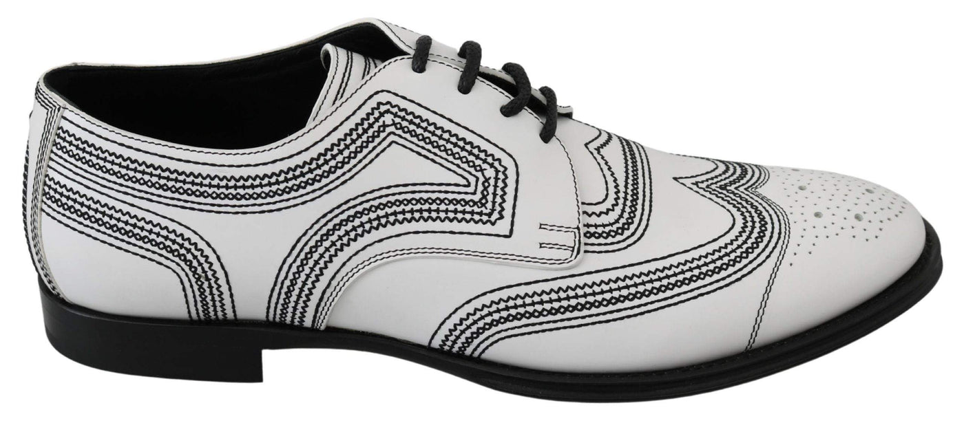 Dolce & Gabbana  White Leather Derby Formal Black Lace Shoes #men, Brand_Dolce & Gabbana, Catch, Category_Shoes, Dolce & Gabbana, EU44/US11, feed-agegroup-adult, feed-color-white, feed-gender-male, feed-size-US11, Formal - Men - Shoes, Gender_Men, Kogan, Shoes - New Arrivals, White at SEYMAYKA