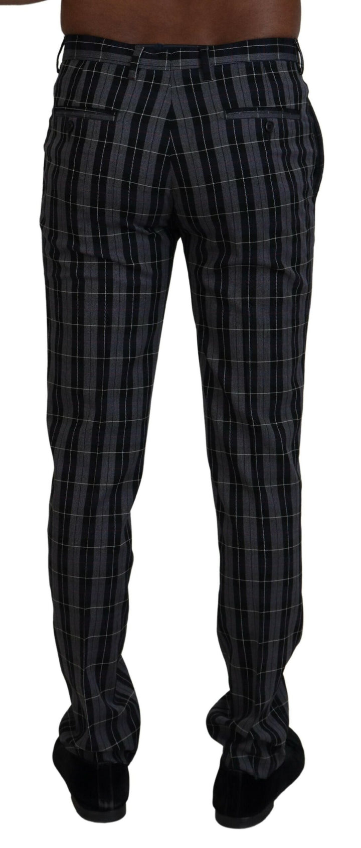 BENCIVENGA Gray Checkered Slim Fit  Pants