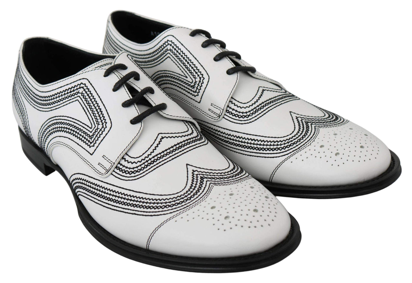 Dolce & Gabbana  White Leather Derby Formal Black Lace Shoes #men, Brand_Dolce & Gabbana, Catch, Category_Shoes, Dolce & Gabbana, EU44/US11, feed-agegroup-adult, feed-color-white, feed-gender-male, feed-size-US11, Formal - Men - Shoes, Gender_Men, Kogan, Shoes - New Arrivals, White at SEYMAYKA